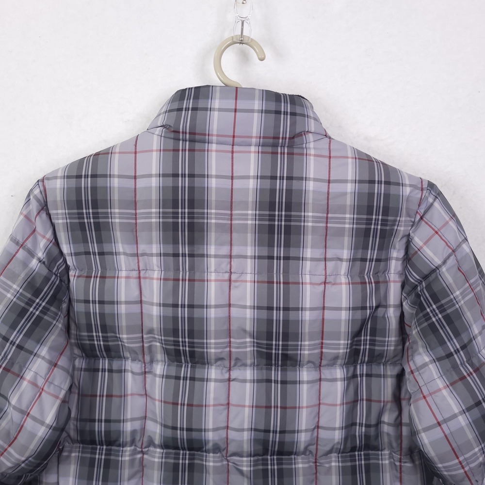 Vintage Eddie Weatheredge Bauer Goose Down Puffer Jacket Women Small Gray Plaid - Picture 12 of 15